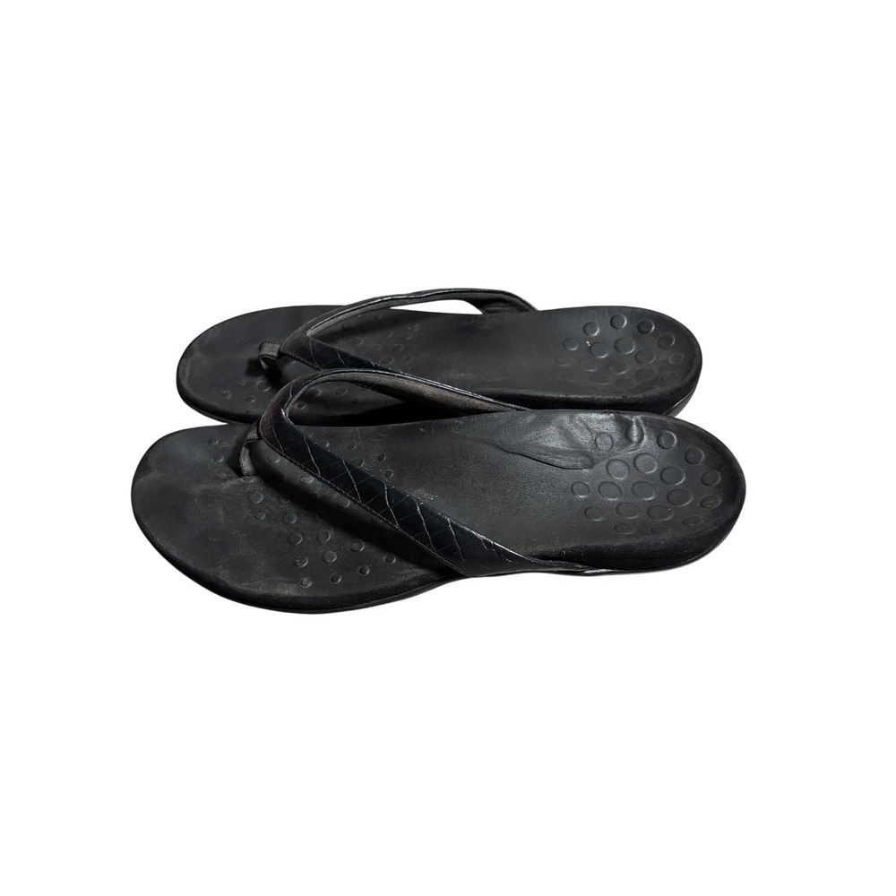 Vionic Orthaheel Approx 10/11 Croc Embossed Orthotic Flip Flop Sandals Size 9